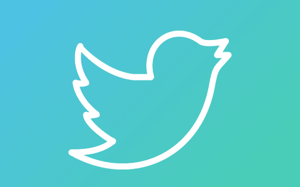 Twitter logo with blue gradient background